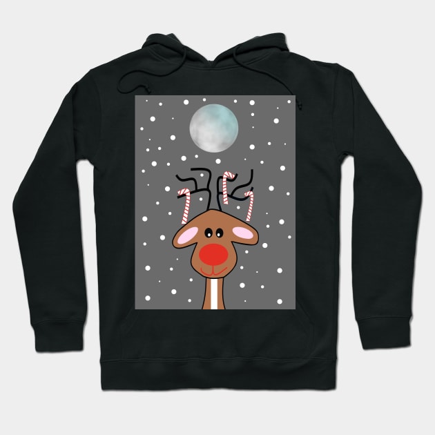 MOONLIGHT  Christmas Reindeer Hoodie by SartorisArt1